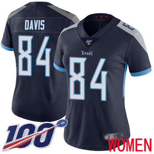 Tennessee Titans Limited Navy Blue Women Corey Davis Home Jersey NFL Football #84 100th Season Vapor Untouchable->women nfl jersey->Women Jersey